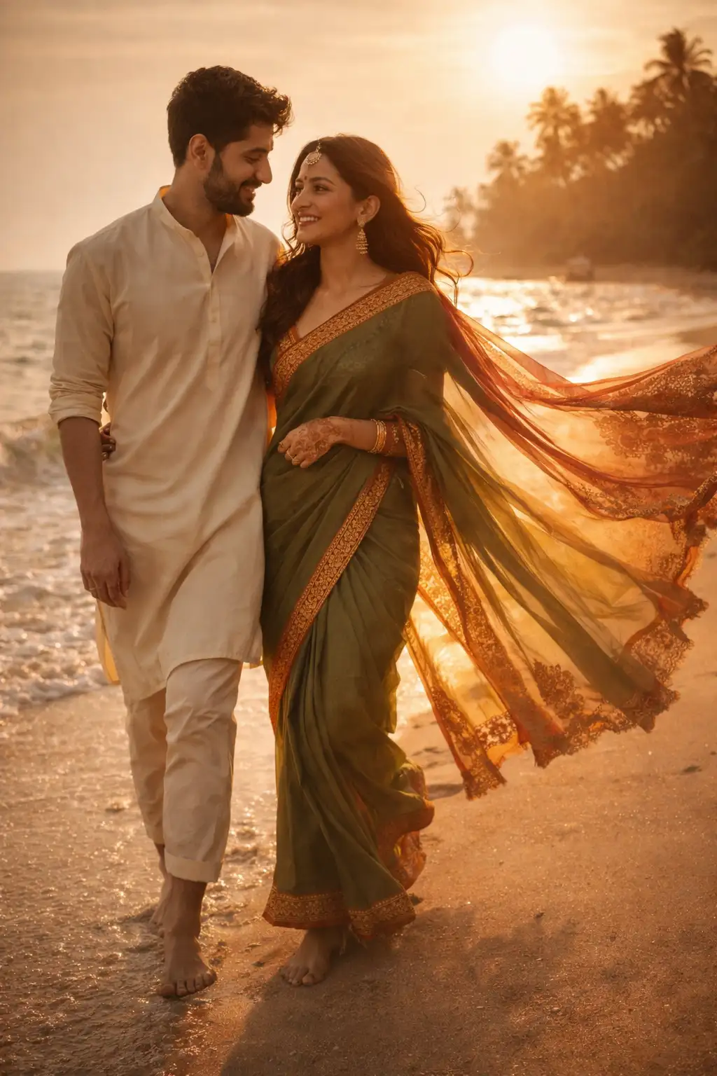 #0011 Beachside Pre-Wedding at Golden Hour