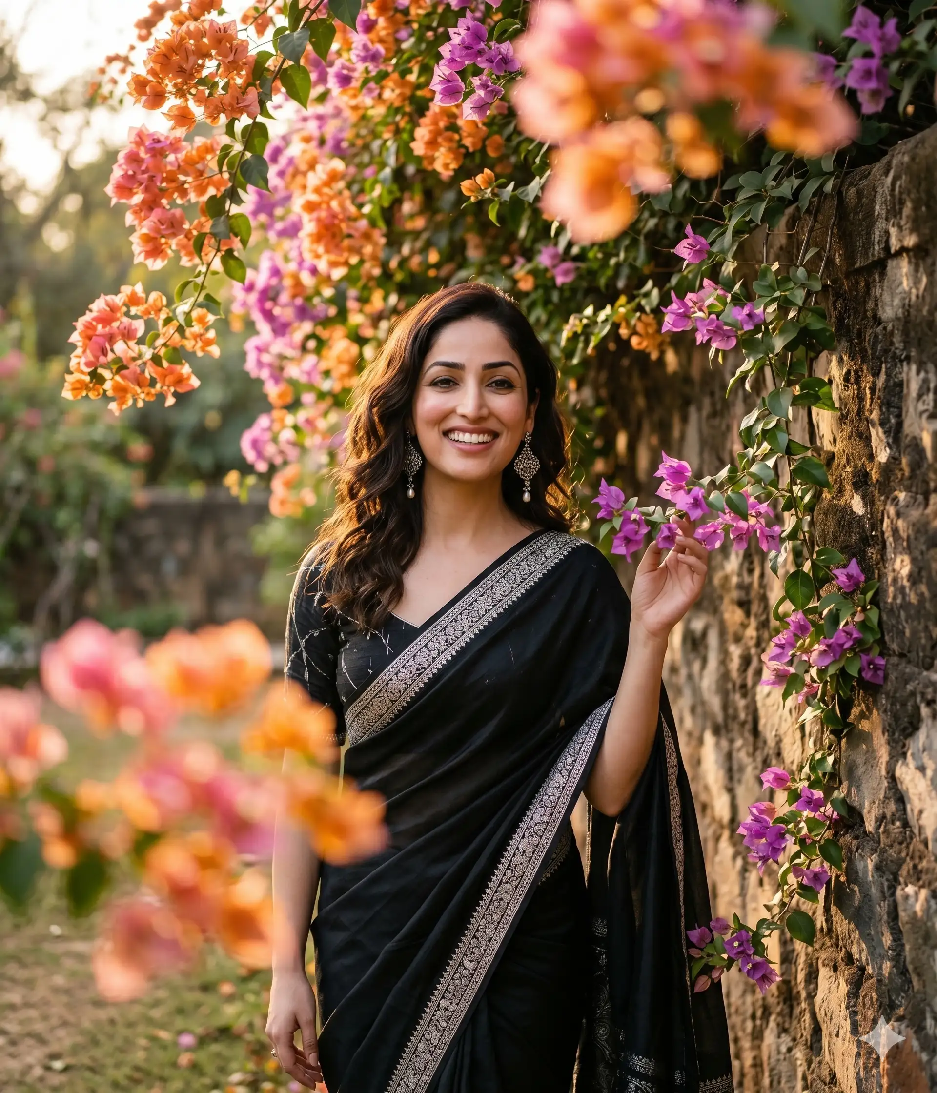#0031 Young woman in formal black sharee