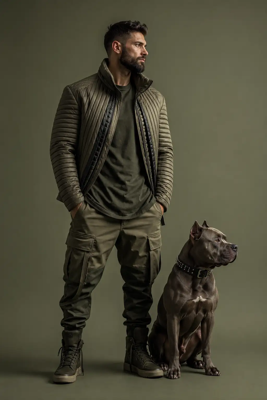 #0091 Cinematic portrait man with dog