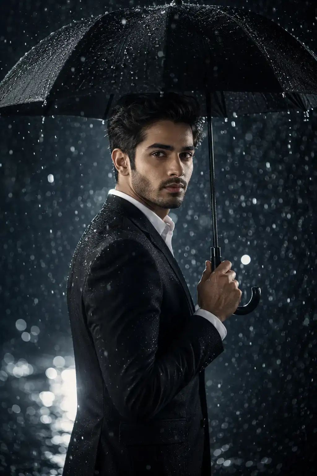 #0131 Ultra-Realistic Cinematic Rain Portrait