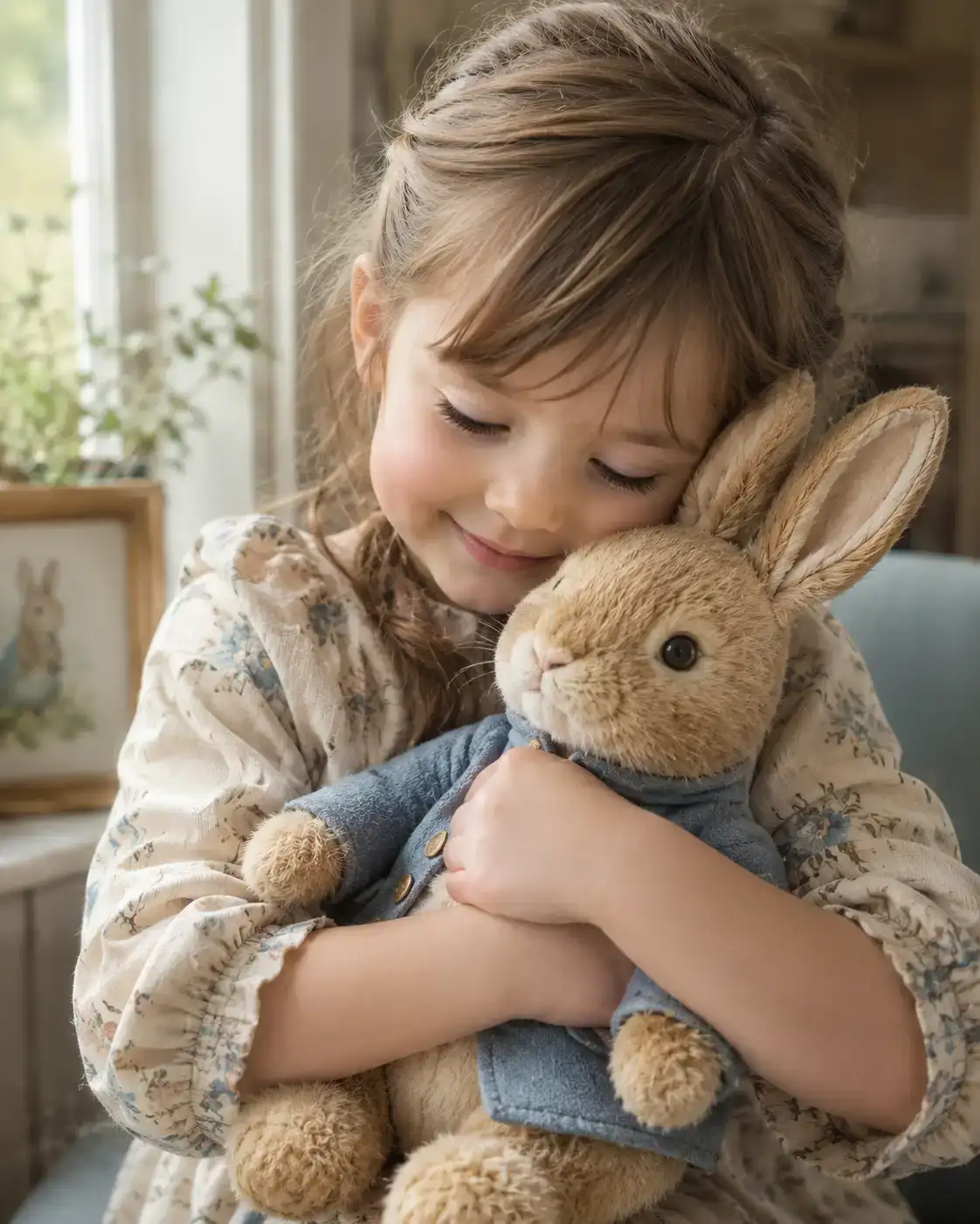 #0109 Child is holding the stuffed bunny