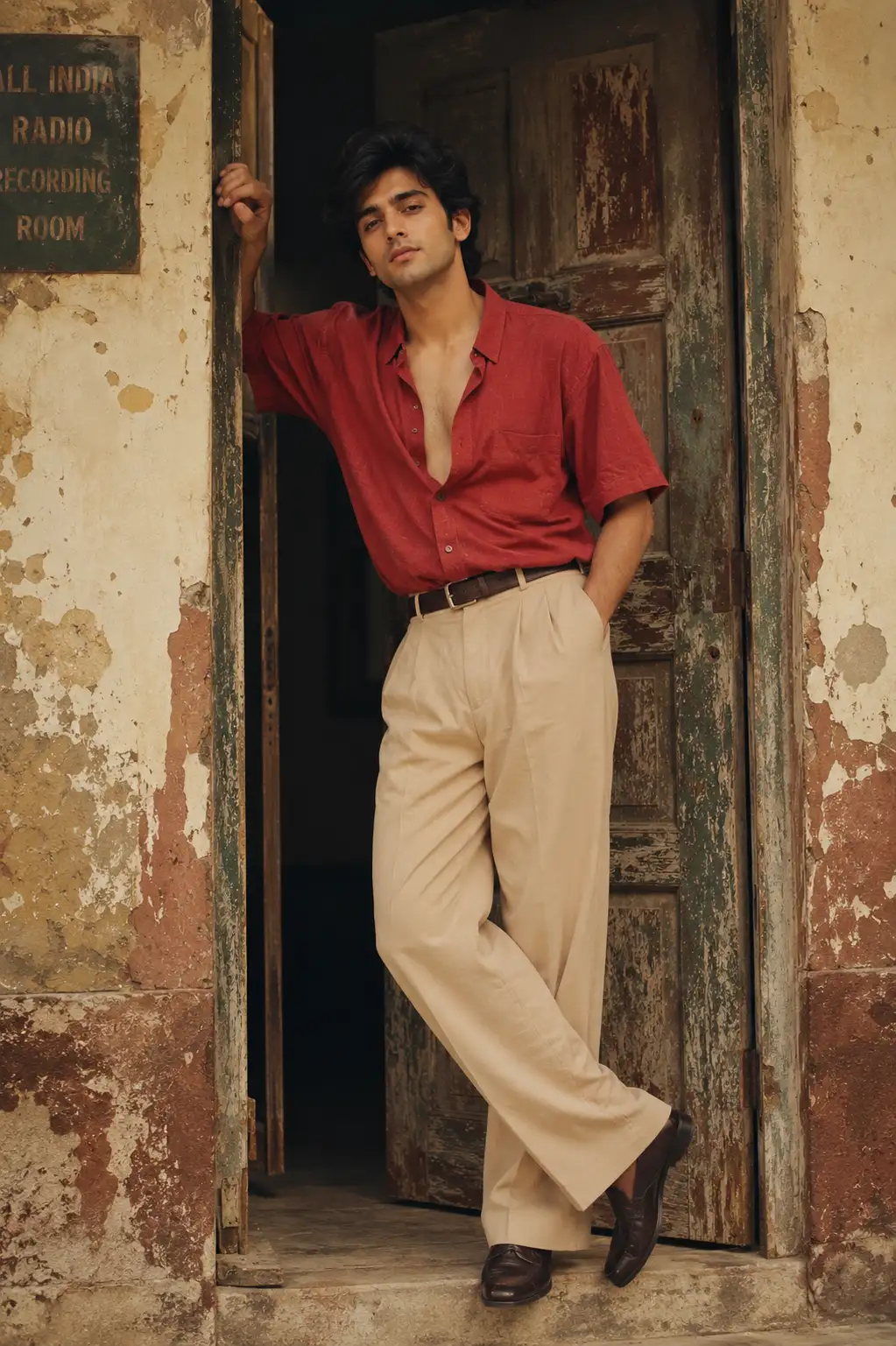 A high quality AI generated image of #0163 Retro 90s Men's Fashion Editorial Portrait