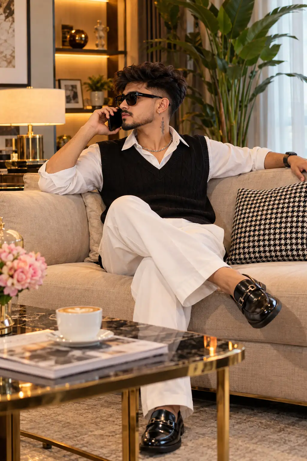 #0205 Stylish Men's Sofa Photoshoot in Luxury Home